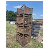 (4) Metal bins, row:4