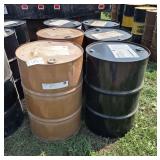 (6) 55 gallon metal barrels, row:9