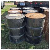 (6) 55 gallon metal barrels, row:9