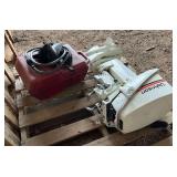 5HP Johnson Boat Motor& Fuel Tank, bldg:green