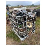 Metal tote of scrap metal, row:6