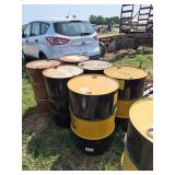 (6) 55 gallon metal barrels, row:9