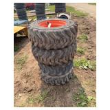 (4) 265D16.5 NHS skid steer tires on rims, row:5