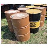 (6) 55 gallons metal barrels, row:9