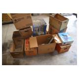 Vintage boxes and misc oil can spouts, Millitary compound