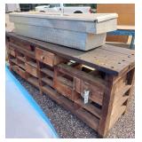 Wooden Work Bench & Aluminum Tool Box