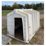 Calf-tel calf hutch with bucket holders, row:9