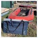 Search and rescue inflatable boat w/motor, floor plates, and seats, row:6