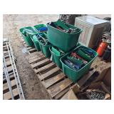 Pallet of Hydro fittings and dies, bldg:green