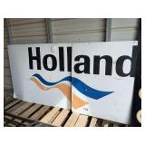 2-piece Holland motor freight sign, bldg:green