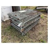 (3) Metal fold down crates, row:9