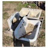 (3) Cast iron sinks row:6