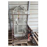 5' Bird cage, Ford N tractor jack, & motorcycle lift, bldg:green