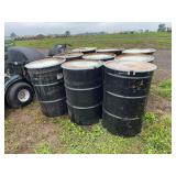 (9) 55 gallon metal barrels, row:4