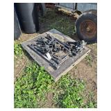 Pallet of trailer hitches and sway bars, row:5