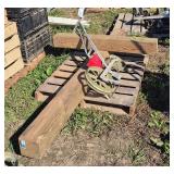 (2) treated 6x6 lumber and antique seeder,row:6