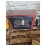 Amish heater, electric fireplace; bld: green
