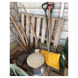 (2) propane heaters & (4) snow shovels, bldg:green