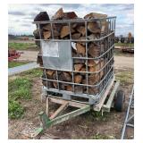 Firewood trailer loaded with wood, row:5