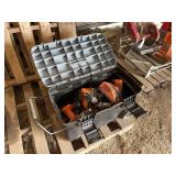 Tool box full of Ridgid battery tools, bldg:locked