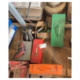 Portacable belt sander, Milwaukee sander, ram set drill whole saws, work sharp bldg:green