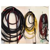 Electrical cords, Air Hose and pressure washer hose, propane weed torch
