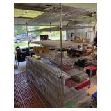 Metal Wire Shelf on casters, 3 ft x 6 ft x 80' tall