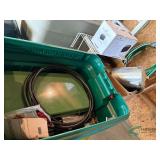 Coleman Camping Stove, Pots and Pans, Toaster and shelving