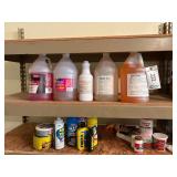 Solvents, car wax, automotive cleaners