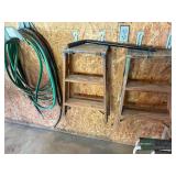 Garden hose and 2 Wooden step ladders