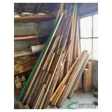 Large lot of Lumber, various sizes, some plywood and particle board
