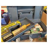 Toolbox, Gun Cleaning rods and ammo,  12, 16 and 20 gauge, .22 WMR