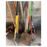 Hand Tools, rakes, shovels, pruners, forks and misc.