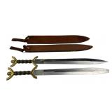 Celtic Sword with Brass Guard, Leather Sheath