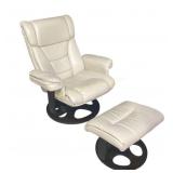 Ivory Swivel Chair with footrest