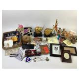 Glass Elephants, political buttons, Stuffed Dog, P