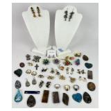 Costume Jewelry: 925 Post earrings, purple pearl