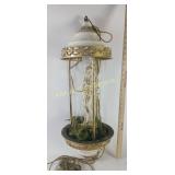 Gold Hanging Rain Lamp with Goddess Figure