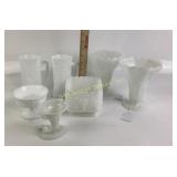 Milk Glass Vases, Bowls, Mugs