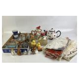 Teapots, Textiles, Small Boxes, Salt/Pepper, Vase