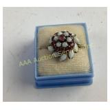 14K Stamped Gold, Opal and Pink Tourmaline Size