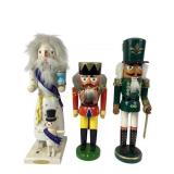 Wooden Nutcrackers; Father Time, Soldiers