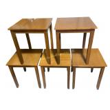 5 wood end tables 19x19x22