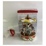 Metallic Holiday Carousel With Mushroom Ornament