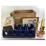 Brass Candlesticks, Pepsi Rack, Wooden Crate, Fris