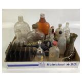 Glass Bottles, Brass Vase