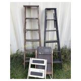 2 6ft ladders, 2 stepstools