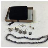 .925 Marked Pearl Like necklace with matching