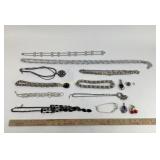 Costume Jewelry: Anne Klein silver tone necklace,