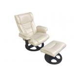 Ivory swivel Chair with footrest